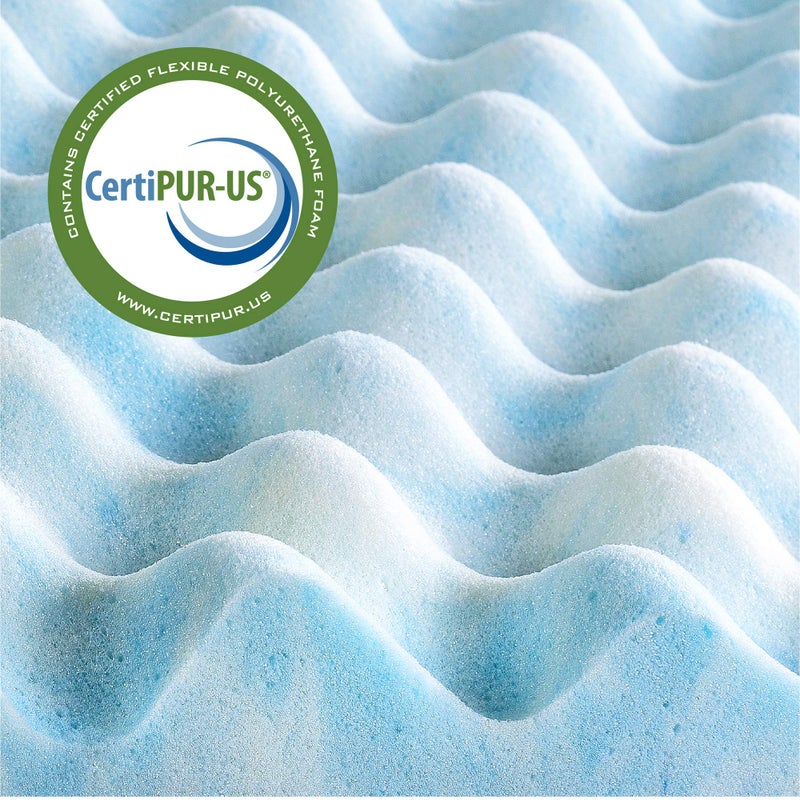 ZINUS 1.5/2/3/4-inch Swirl Gel Cooling Memory Foam Mattress Topper, Cooling Airflow Design, CertiPUR-US Certified (2 in, Full) - Image 2